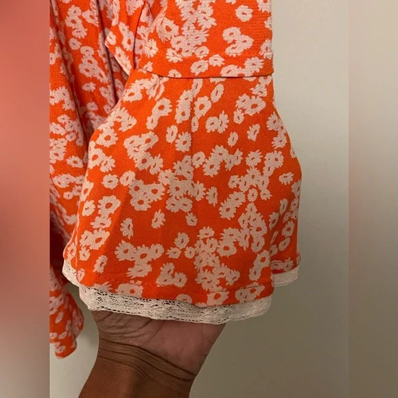 Free People Paprika Combo Floral Bohemian Lace Flowy Dress - Picture 7 of 10